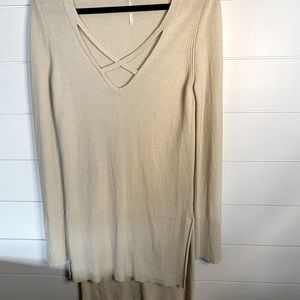 Free People Cream long Sweater- dress-